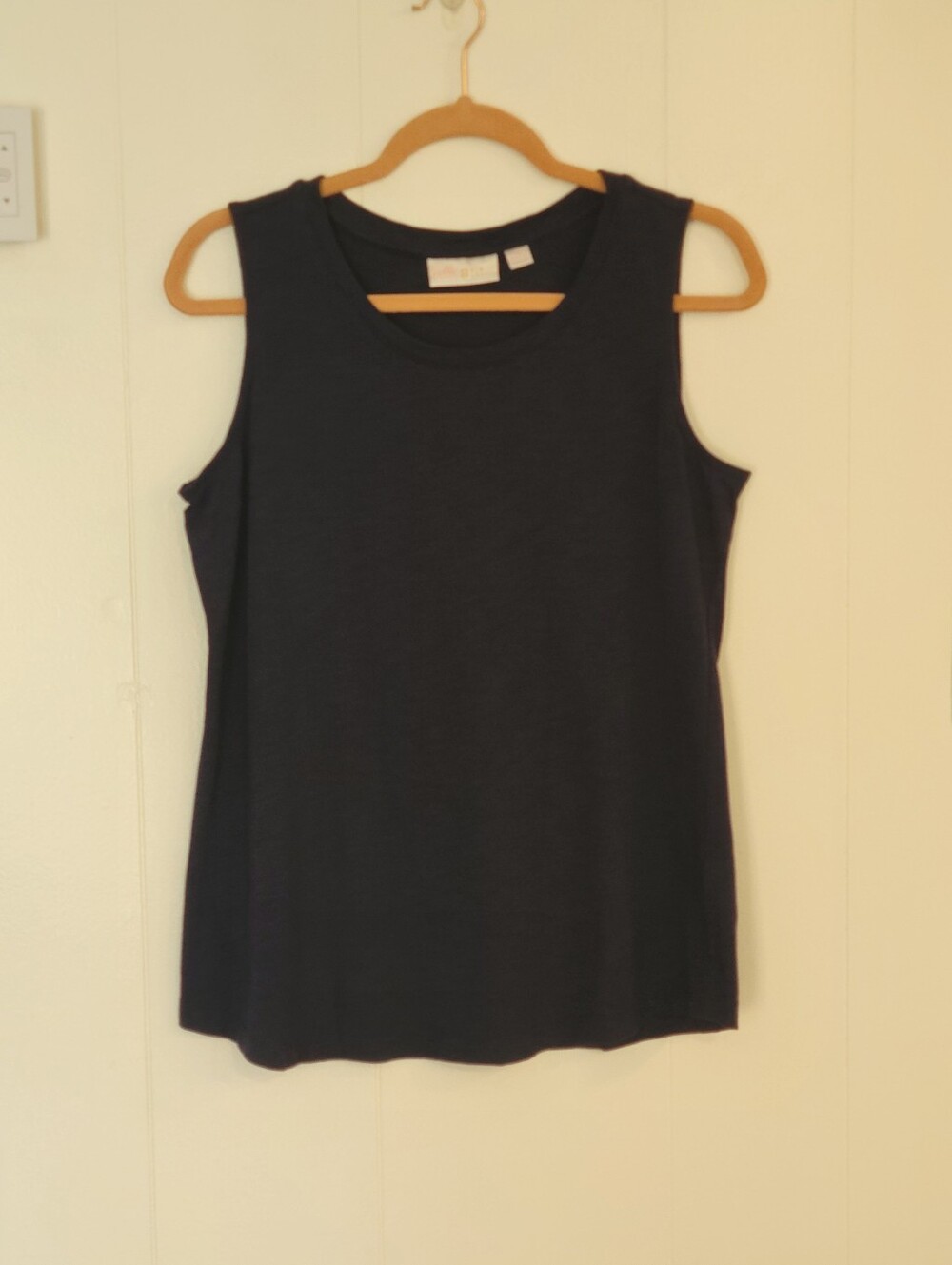 Belle by Kim Gravel Navy Blue  Scoop Neck Tank Top